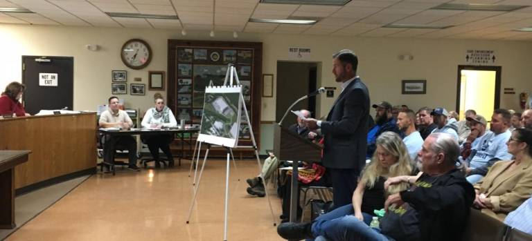 Matt Boone of Scannell Properties introduced Project Blue Bird at the Wawayanda Town Planning Board meeting Oct. 9.