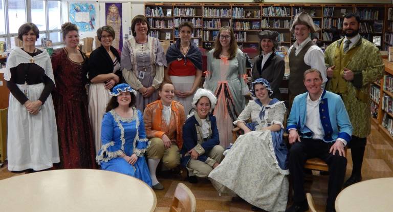 The teachers and staff at Macopin got into the Constitutional spirit.