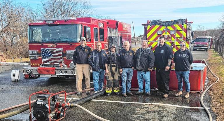 Members of Greenwood Forest Fire Company #3 at the mandatory annual equipment evaluation and inspiration Nov. 19. (Photo by Rich Adamonis)