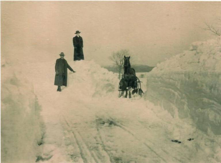 $!Horsepower and several feet of snow in West Milford in the 1890s. Photo courtesy of West Milford Heritage Committee