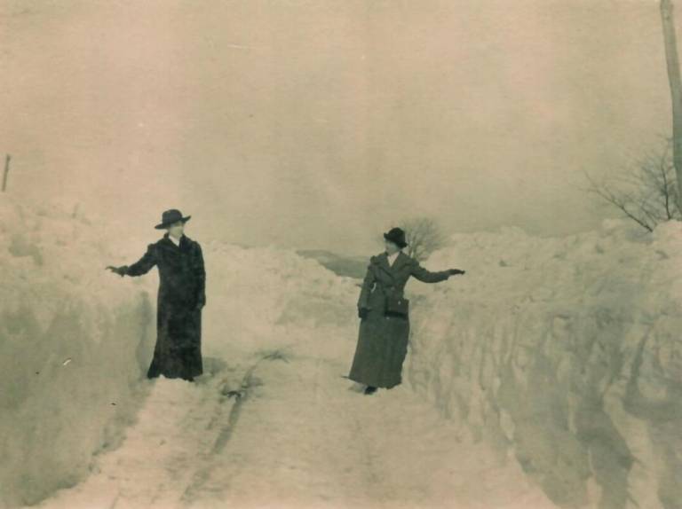 $!Residents check out some serious snowfall in the 1890s. Photo courtesy of West Milford Heritage Committee