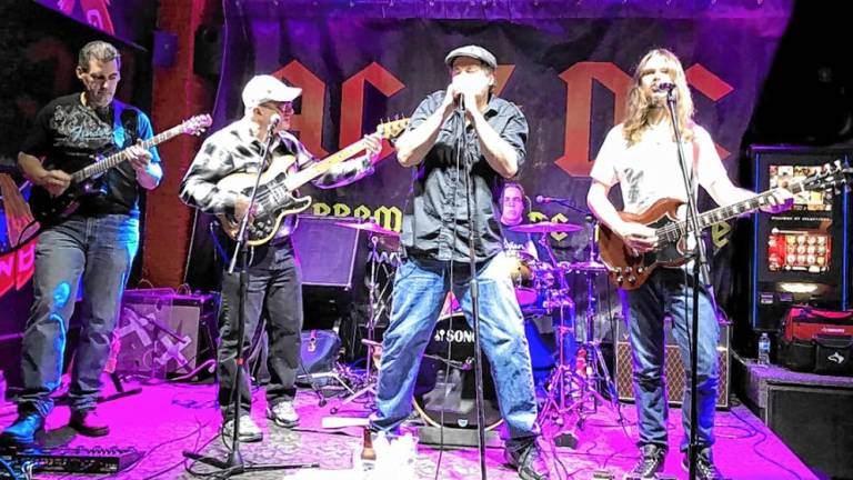 ACfnDC, New Jersey’s premier AC/DC tribute band, will perform Friday, Oct. 18 at J&amp;S Roadhouse. (Photo courtesy of ACfnDC)